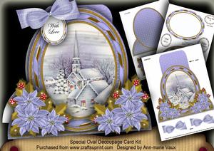 Blue Church Special Large Oval Card Mini Kit