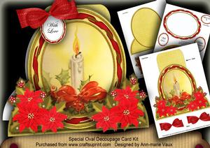 Single Gold Candle Special Large Oval Card Mini Kit