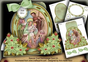 Nativity Scene Special Large Oval Card Mini Kit