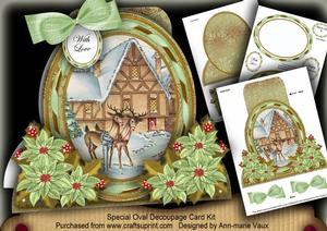 Reindeer House Special Large Oval Card Mini Kit