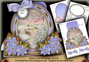Snowscene2 Special Large Oval Card Mini Kit