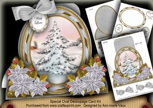 Snow Tree Special Large Oval Card Mini Kit