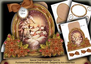 Snowy Village Special Large Oval Card Mini Kit