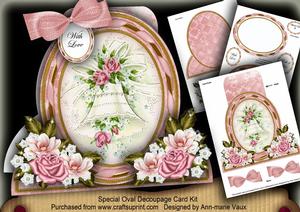Wedding Bells Pink Lace Special Large Oval Card Mini Kit