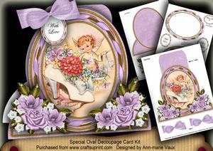 Shoe Fairy Lilac Special Large Oval Card Mini Kit