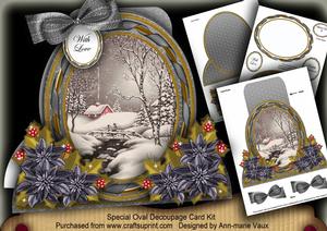 Winter Walk Special Large Oval Card Mini Kit