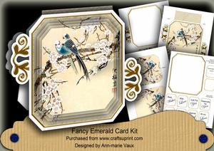 Oriental Birds 3 Oriental Fancy Emerald Decoupage Mini Kit