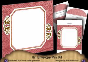 Oriental Pink Peony Emerald 8in Envelope Mini Kit