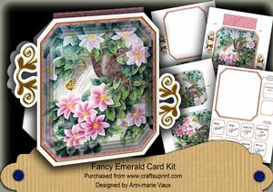 Oriental Pink Clemetis Fancy Emerald Decoupage Mini Kit