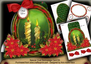 Candle Duo Special Large Oval Card Mini Kit