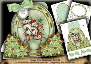 Reindeer Ride Special Large Oval Card Mini Kit
