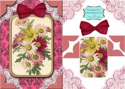 Crazy Daisies A5 Decoupage Card Front Step by Step