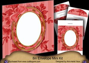 Red Hibiscous Special Oval 8in Envelope Mini Kit