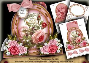 Pink Bouquet 10 Special Large Oval Card Mini Kit