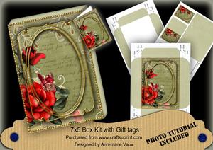 Olive Tea Rose 7x5in Presentation Box