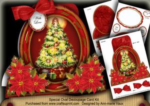 Christmas Tree2 Special Large Oval Card Mini Kit