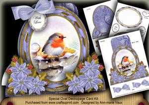 Blue Robin Special Large Oval Card Mini Kit