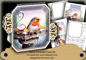 Blue Robin Fancy Emerald Decoupage Mini Kit