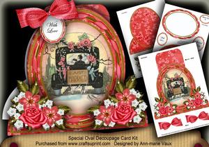 Wedding Car Special Large Oval Card Mini Kit