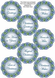 Winter Lady Lace Doily Christmas Sentiment Sheet