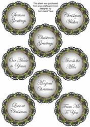 Winter Cabin Lace Doily Christmas Sentiment Sheet
