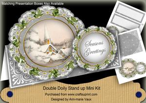 Ice Church Christmas Double Doily Card Mini Kit