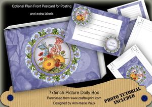 Blue Bouquet4 Doily 7x5in Presentation Box m Kit