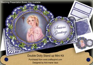 Praying Girl2 Christmas Double Doily Card Mini Kit