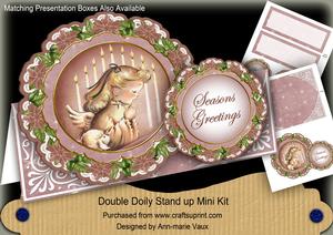 Pray Girl1 Christmas Double Doily Card Mini Kit
