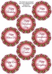 Hotpink Fmk Dotty Doily Happy Everything Mix Sentiment Sheet