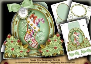 Christmas Stocking Special Large Oval Card Mini Kit