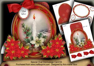 Floral Candlestick Special Large Oval Card Mini Kit