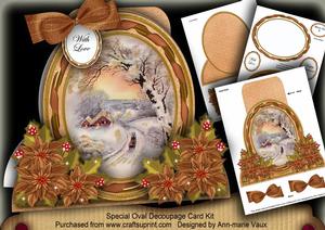 Winter Sunset Special Large Oval Card Mini Kit