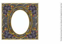 Black Poinsettia Black 7in Ribbon Oval Insert Panel