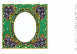 Black Poinsettia Dgreen 7in Ribbon Oval Insert Panel