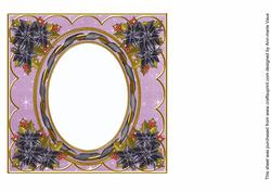 Black Poinsettia Lilac 7in Ribbon Oval Insert Panel