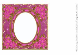 Cerise Poinsettia Cerise 7in Ribbon Oval Insert Panel