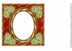 Mint Poinsettia Sunrise 7in Ribbon Oval Insert Panel