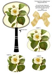 Cream Camilla Oriental Hand Fan Topper Step by Step