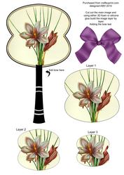 Crocus Oriental Hand Fan Topper Step by Step