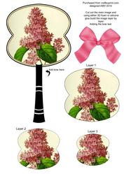 Lilac Oriental Hand Fan Topper Step by Step