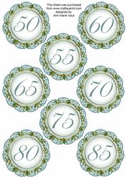 Dteal Fmk Dotty Doily Numbers 50 to 85 Topper Sheet