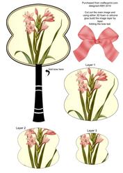 Mini Gladdioli Oriental Hand Fan Toppers Step by Step