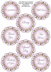 Lilac Magnolia Doily General Mix Sentiment Sheet