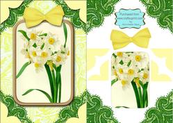 Spring Daffodils A5 Decoupage Card Front Step by Step