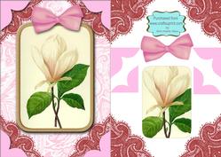 Sweet Magnolia A5 Decoupage Card Front Step by Step