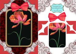 Black Tulip A5 Decoupage Card Front Step by Step
