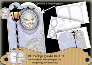 Blue Snowscene1 3D Opening Sign Card Mini Kit