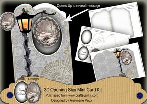 Winter Walk 3D Opening Sign Card Mini Kit