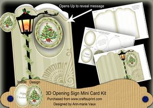 Christmas Tree Green 3D Opening Sign Card Mini Kit